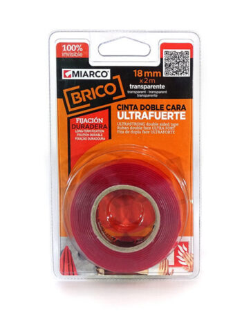 Cinta doble cara transparente 18mm X 2m