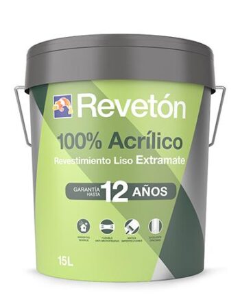 Revestimiento 100% acrílico mate 12 años garantía 15 L