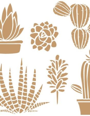 Plantilla deco floral cactus