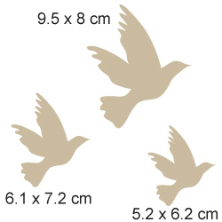Plantilla pájaros volando 6 partes