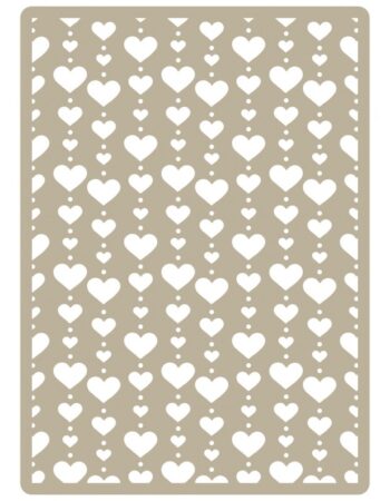 Plantilla embossing corazones 044