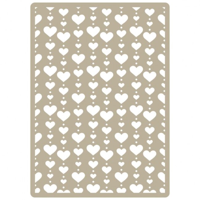 Plantilla embossing corazones 044