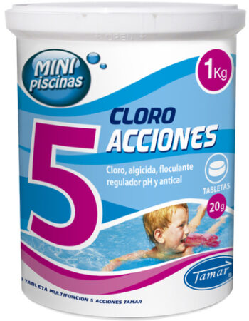 Cloro 5 acciones tabletas "mini piscinas" 1kg