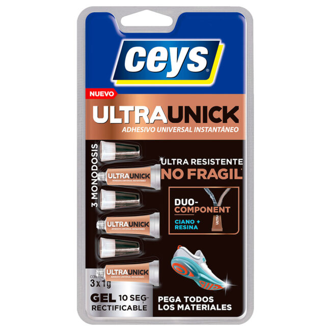 Adhesivo pegamento ultraunick gel monodosis 1gX3
